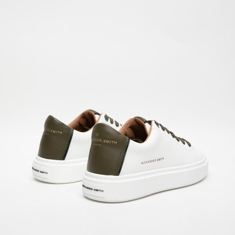 LONDON WHITE MILITARY SNEAKERS UOMO IN PELLE