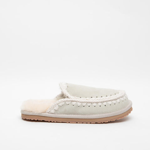 SUEDE SLIPPER SILB SABOT DONNA IN PELLE