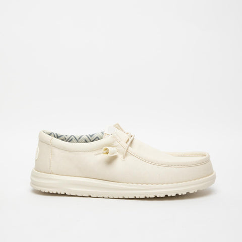 WALLY CANVAS STONE WHITE MOCASSINO UOMO IN TESSUTO