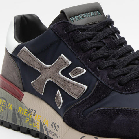MICK BLU GREY 6421 SNEAKERS UOMO IN PELLE