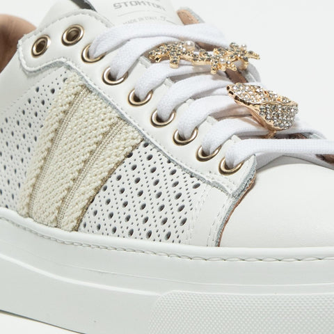 898-D BIANCO SNEAKERS DONNA IN PELLE