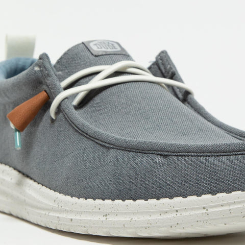 WALLY CRAFT LINEN MONUMENT GREY FADED DENIM SNEAKERS UOMO IN TESSUTO