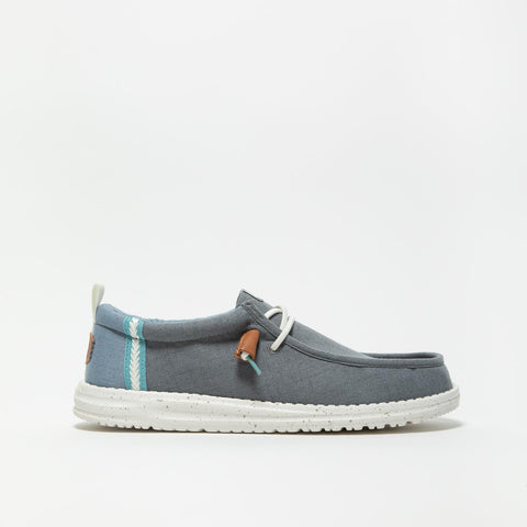 WALLY CRAFT LINEN MONUMENT GREY FADED DENIM SNEAKERS UOMO IN TESSUTO