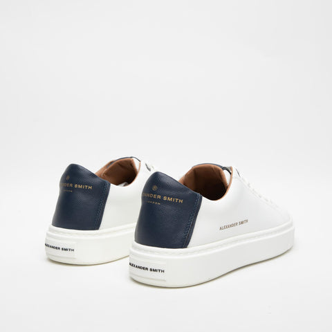 LONDON WHITE BLUE SNEAKERS UOMO IN PELLE