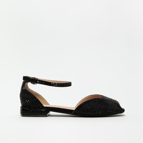 SIENA BLACK SANDALO DONNA IN TESSUTO