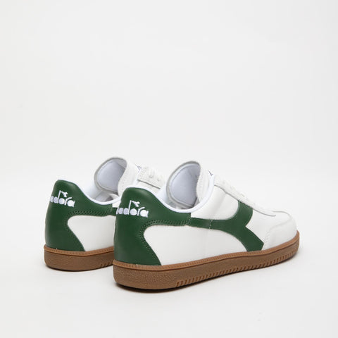 TRAINER WHITE GREEN SNEAKERS UOMO IN PELLE