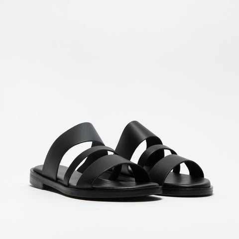 86P0 NERO CIABATTA DONNA IN PELLE
