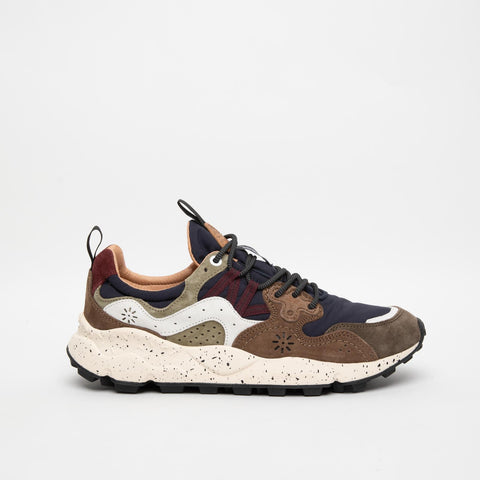 YAMANO 3 BROWN-NAVY SNEAKERS UOMO IN PELLE