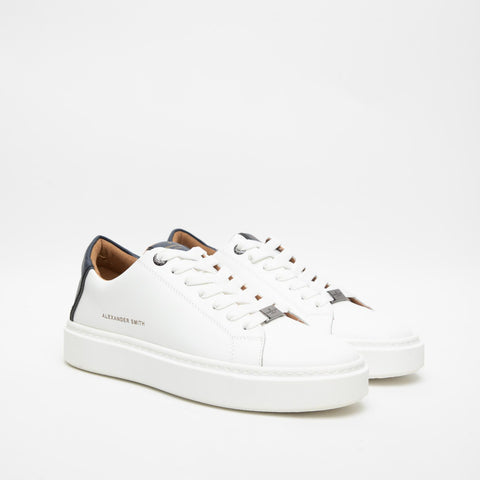 LONDON WHITE BLUE SNEAKERS UOMO IN PELLE