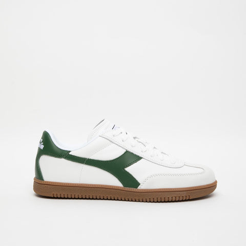 TRAINER WHITE GREEN SNEAKERS UOMO IN PELLE