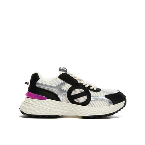 CARTER 2.0 RUNNER WHITE SILVER BLACK SNEAKERS DONNA IN PELLE