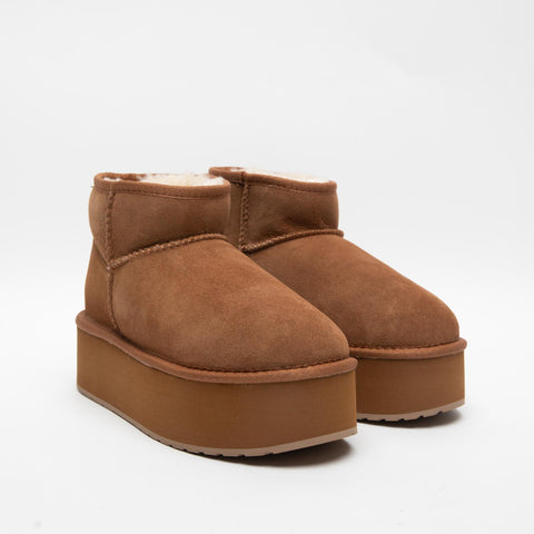 STINGER MICRO FLATFORM CHESTNUT STIVALETTO DONNA IN PELLE