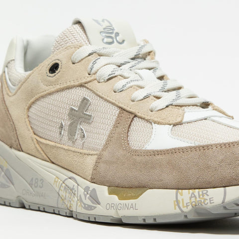 MASE BEIGE SNEAKERS UOMO IN PELLE