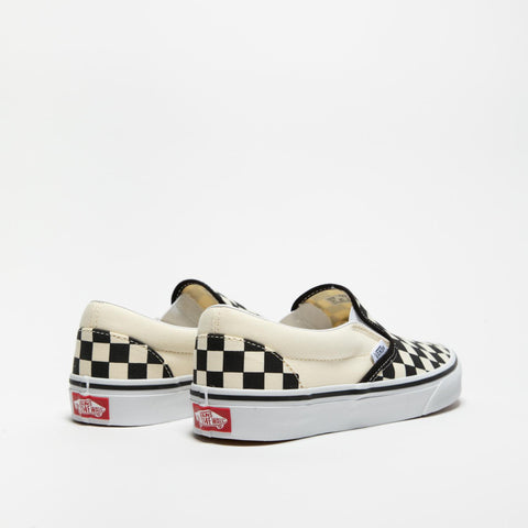 CLASSIC SLIP ON CHECKERBOARD WHITE SNEAKERS UNISEX IN TESSUTO