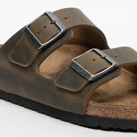 ARIZONA FADED KHAKI MEN'S LEATHER SLIPPERS