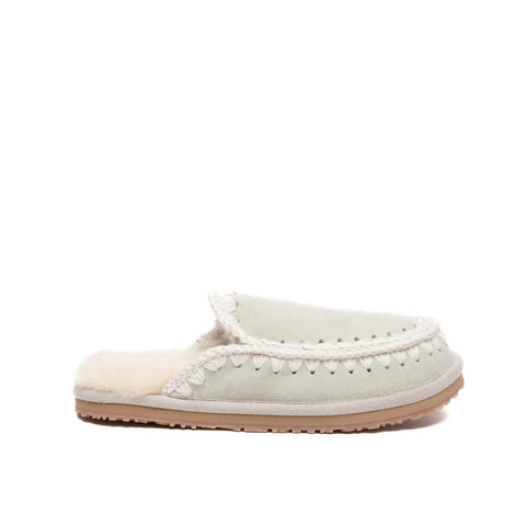 SUEDE SLIPPER SILB SABOT DONNA IN PELLE