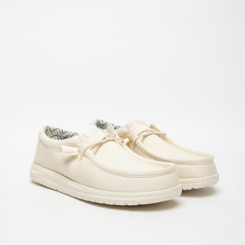 WALLY CANVAS STONE WHITE MOCASSINO UOMO IN TESSUTO