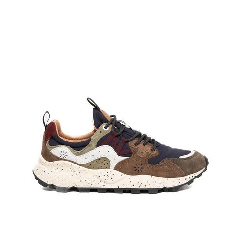 YAMANO 3 BROWN-NAVY SNEAKERS UOMO IN PELLE