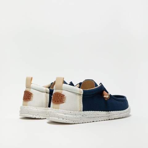 WALLY CRAFT LINEN SARGASSO BLUE WHITE SNEAKERS UOMO IN TESSUTO