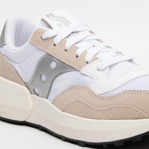 JAZZ NXT WHITE SILVER SNEAKERS DONNA IN PELLE