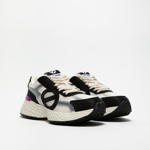 CARTER 2.0 RUNNER WHITE SILVER BLACK SNEAKERS DONNA IN PELLE
