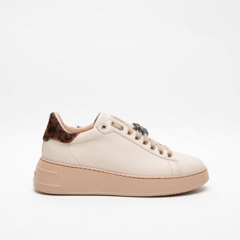 888-D BEIGE SNEAKERS DONNA IN PELLE