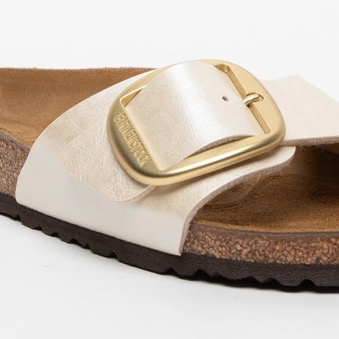 MADRID BIG BUCKLE GRACEFUL PEARL WHITE WOMEN'S SLIPPERS IN BIRKO-FLOR