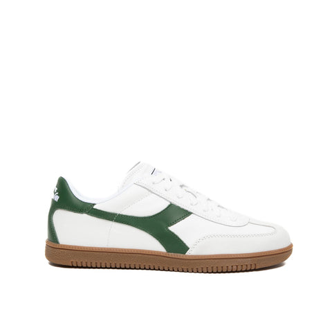TRAINER WHITE GREEN SNEAKERS UOMO IN PELLE