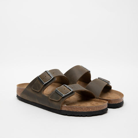 ARIZONA FADED KHAKI MEN'S LEATHER SLIPPERS