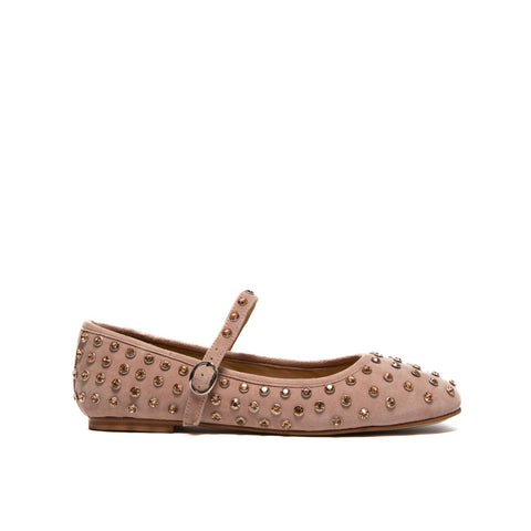 V250534 OLD PINK BALLERINA DONNA IN PELLE