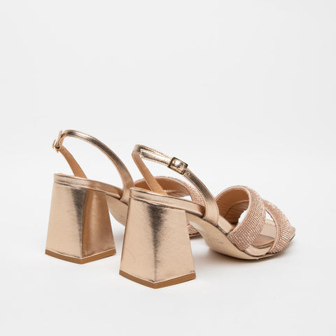 SANDALO CIPRIA DONNA IN PELLE E STRASS