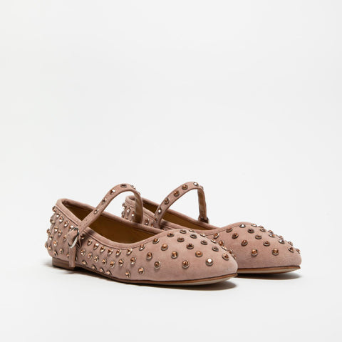 V250534 OLD PINK BALLERINA DONNA IN PELLE