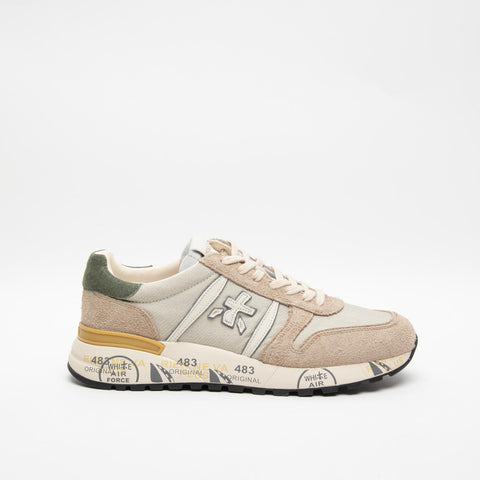 LANDER BEIGE 6983 SNEAKERS UOMO IN PELLE