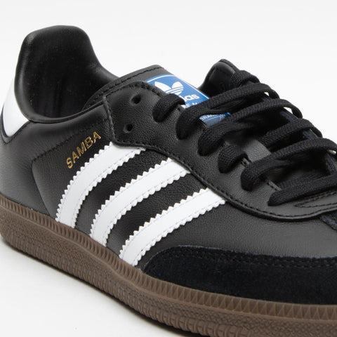 SAMBA OG J CBLACK/FTWWHT/GUM SNEAKERS JUNIOR IN PELLE