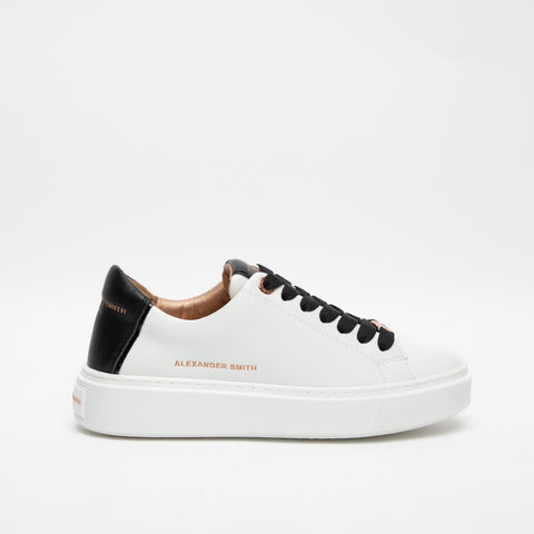 LONDON WHITE BLACK SNEAKERS DONNA IN PELLE