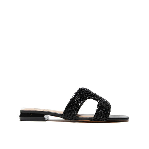 AV6801 SOFT NERO CIABATTA DONNA IN STRASS