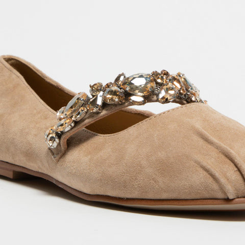 V250531 SAND BALLERINA DONNA IN PELLE