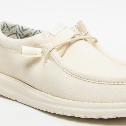 WALLY CANVAS STONE WHITE MOCASSINO UOMO IN TESSUTO