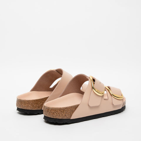 ARIZONA BIG BUCKLE HIGH-SHINE NEW BEIGE WOMEN'S SLIPPERS IN LACQUERED LEATHER