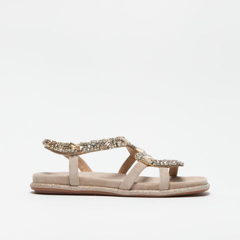 V251605 SUEDE VISION SANDALO DONNA IN PELLE CON PIETRE