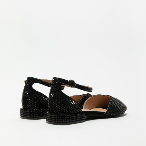 SIENA BLACK SANDALO DONNA IN TESSUTO