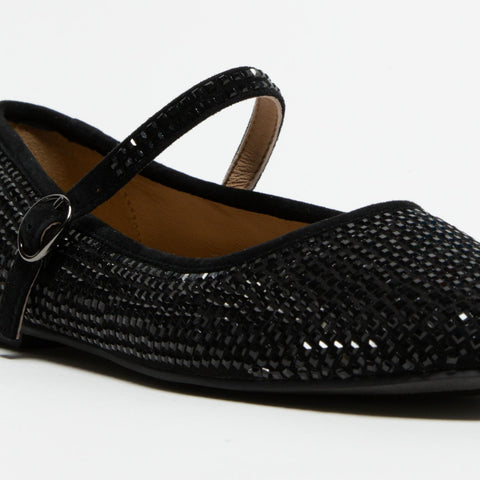 V250536 BLACK BALLERINA DONNA IN TESSUTO