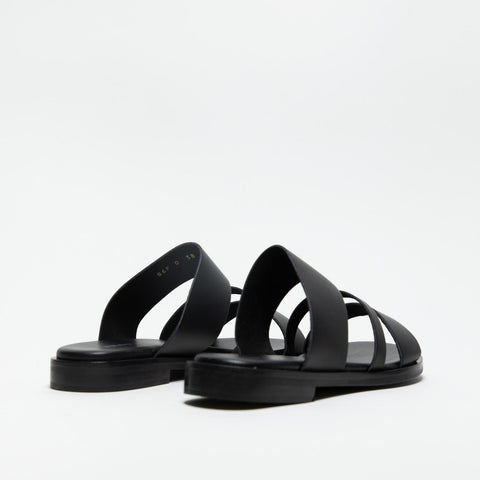 86P0 NERO CIABATTA DONNA IN PELLE