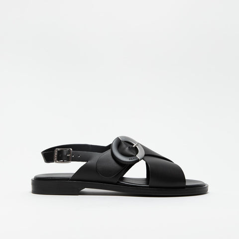 86P6 NERO SANDALO DONNA IN PELLE