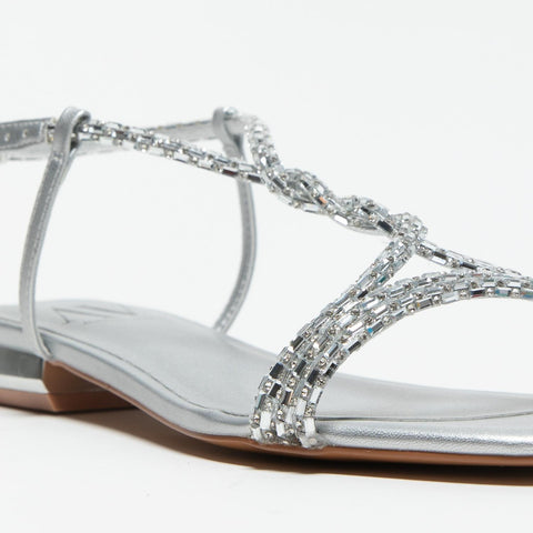 AV6812 SILVER SANDALO DONNA CON STRASS