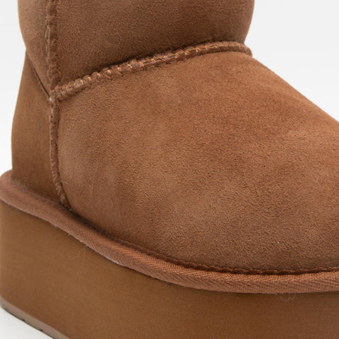 STINGER MICRO FLATFORM CHESTNUT STIVALETTO DONNA IN PELLE