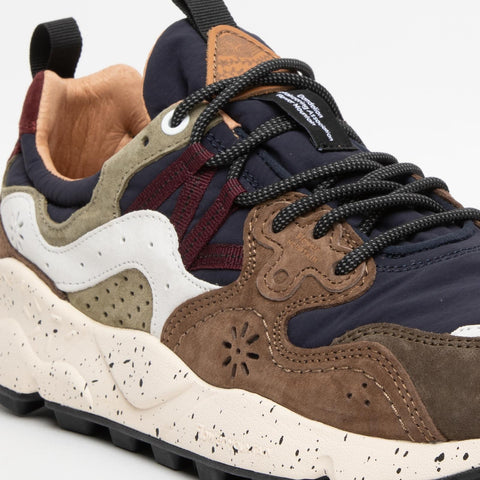 YAMANO 3 BROWN-NAVY SNEAKERS UOMO IN PELLE
