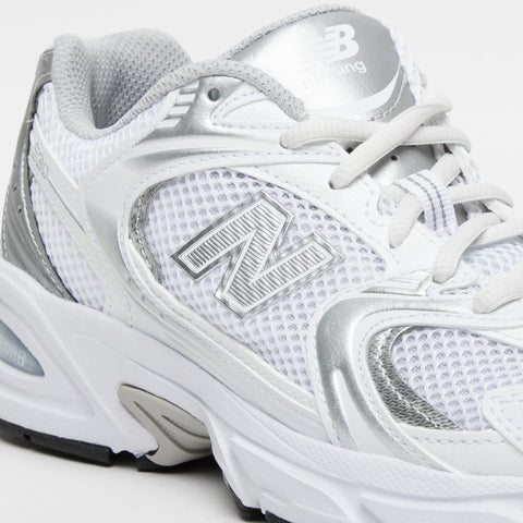 MR530EMA BIANCO/ARGENTO SNEAKERS UNISEX IN TESSUTO E SIMILPELLE MR530EMA BIANCO NEW BALANCE 