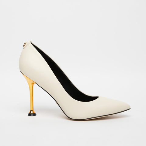 DECOLLETE CREMA DONNA IN PELLE