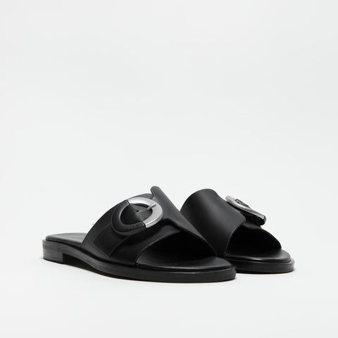 85P4 NERO CIABATTA DONNA IN PELLE